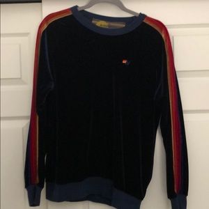 Aviator Nation velvet/velour crew sweatshirt